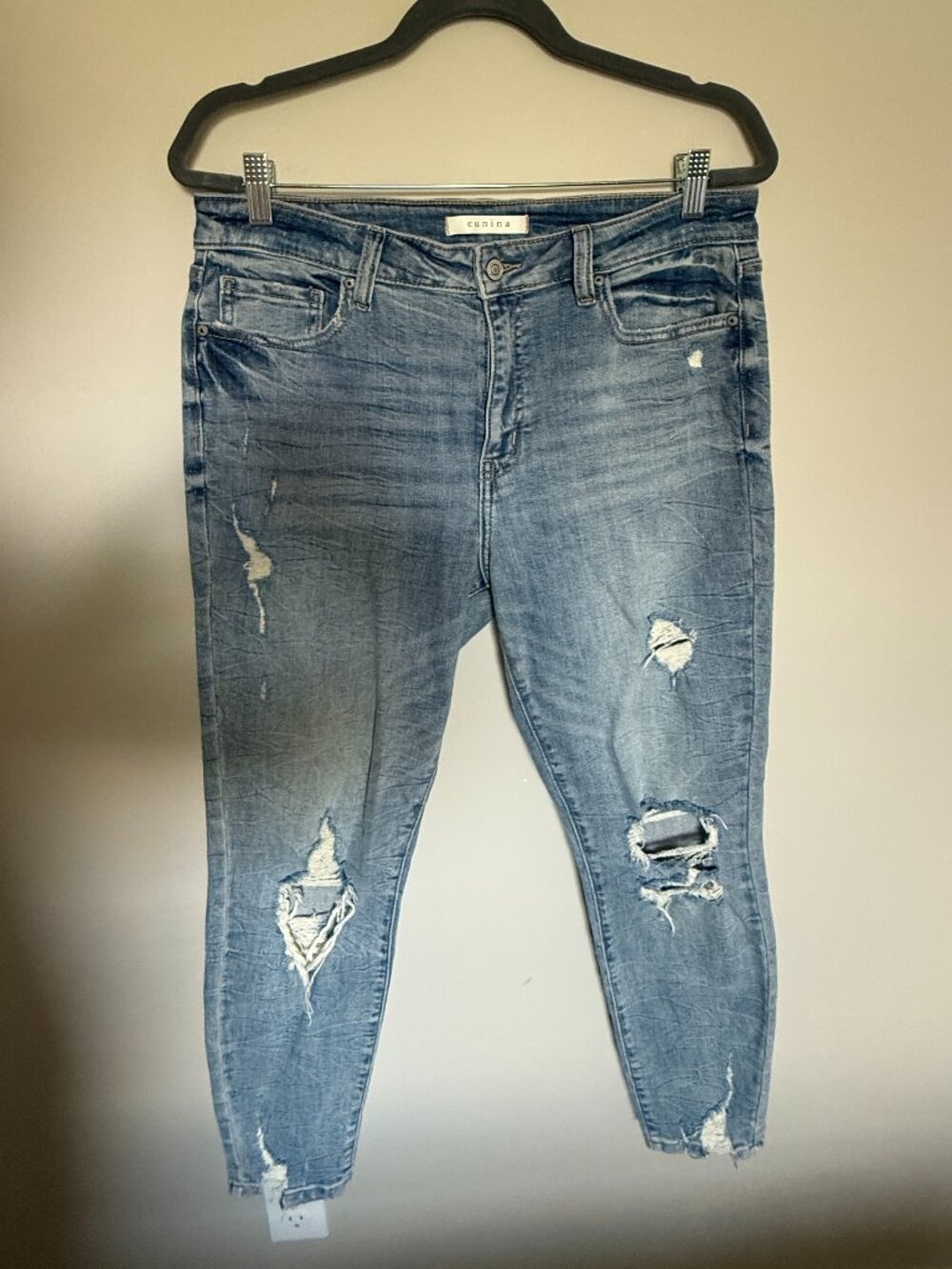 Eunina Jude Skinny Distressed Jeans Size 15 Medium Wash
